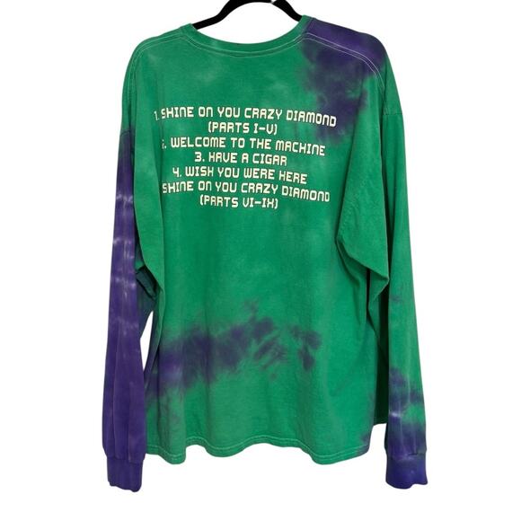 Pink Floyd Wish You Were Here Long Sleeve Tie Dye Crewneck Tee - Size L - Picture 2 of 3